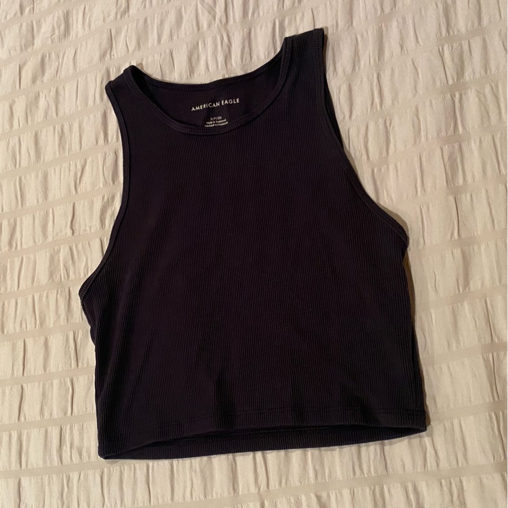 American Eagle High Neck Cropped Tank Top